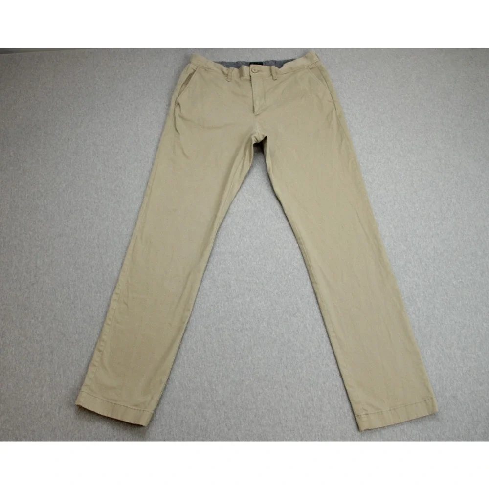 J‎ Crew Pants Mens 30 x 32 Beige 770 Straight Chino Cotton Blend Stretch